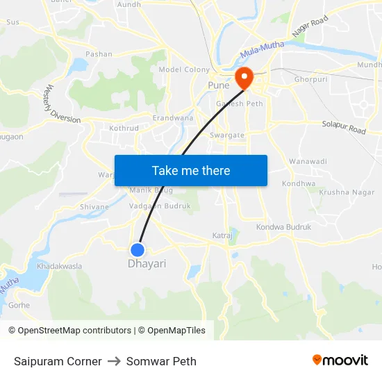 Saipuram Corner to Somwar Peth map