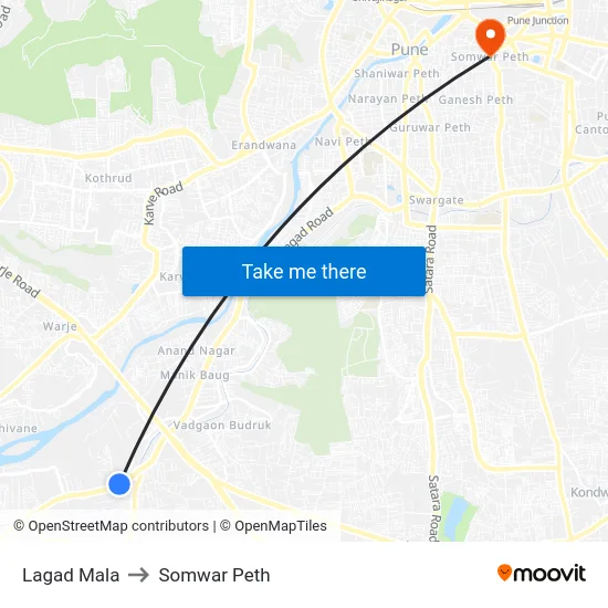 Lagad Mala to Somwar Peth map