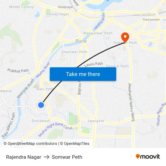 Rajendra Nagar to Somwar Peth map
