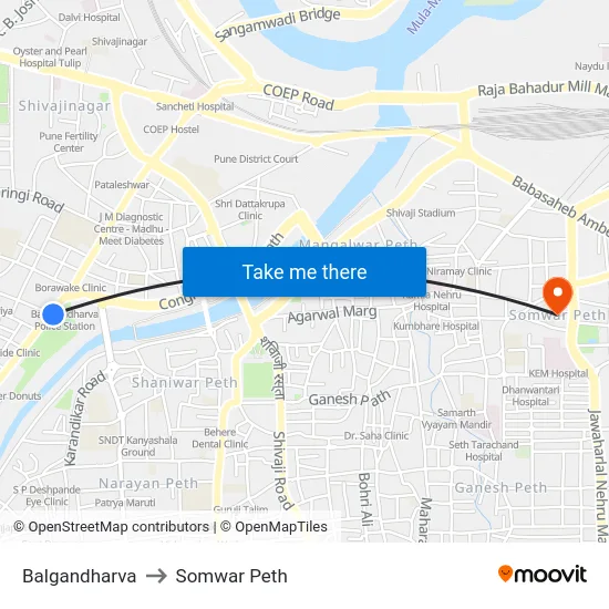 Balgandharva to Somwar Peth map