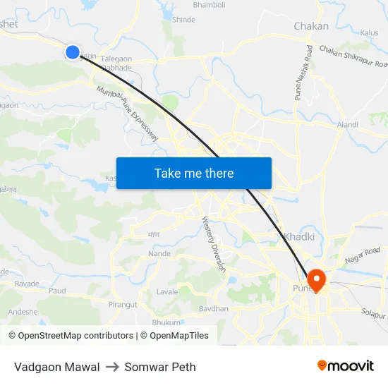 Vadgaon Mawal to Somwar Peth map