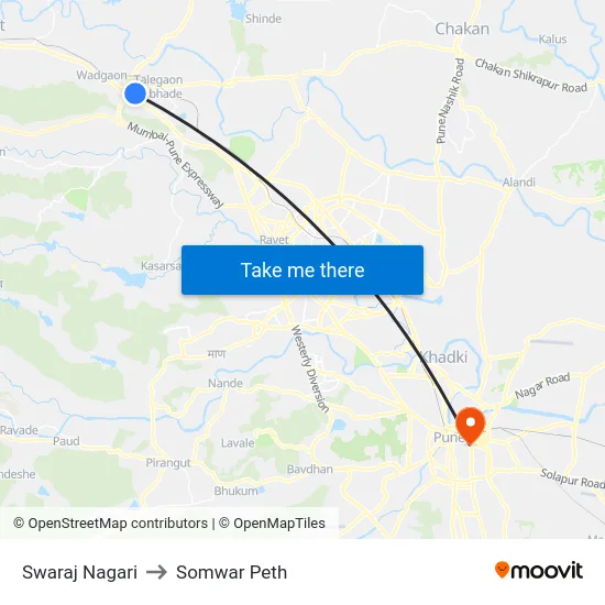 Swaraj Nagari to Somwar Peth map