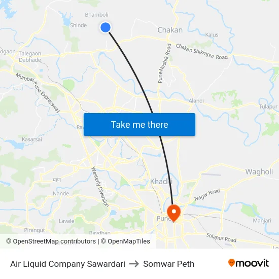 Air Liquid Company Sawardari to Somwar Peth map