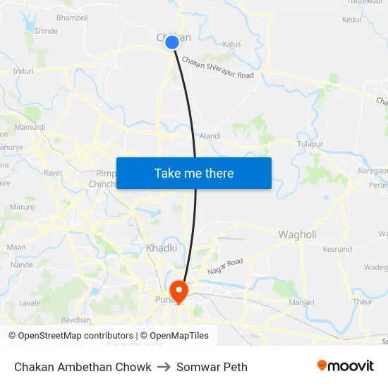 Chakan Ambethan Chowk to Somwar Peth map