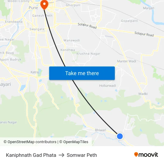 Kaniphnath Gad Phata to Somwar Peth map