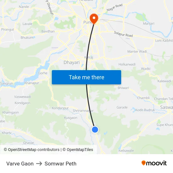 Varve Gaon to Somwar Peth map