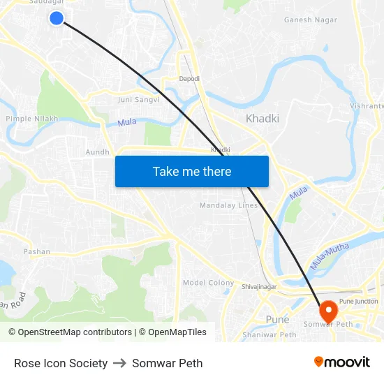 Rose Icon Society to Somwar Peth map