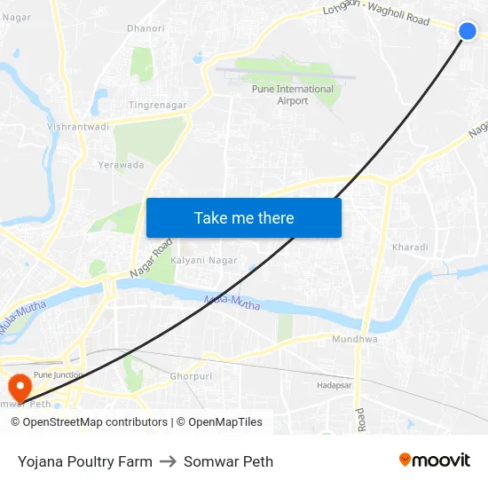 Yojana Poultry Farm to Somwar Peth map