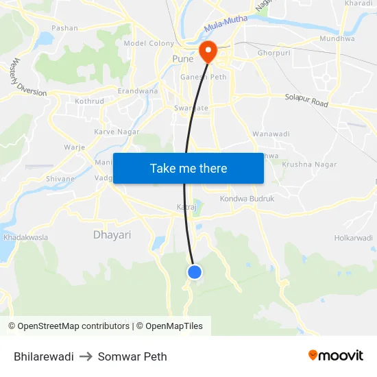 Bhilarewadi to Somwar Peth map