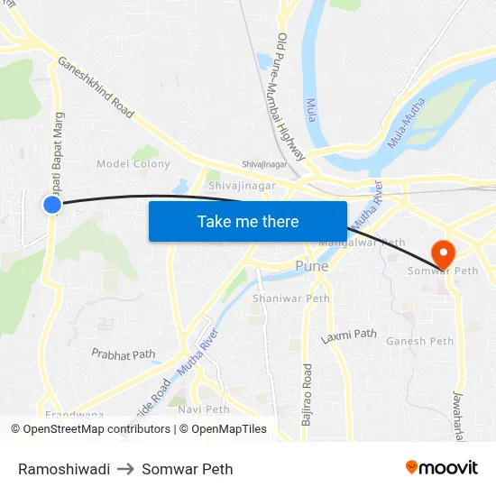 Ramoshiwadi to Somwar Peth map