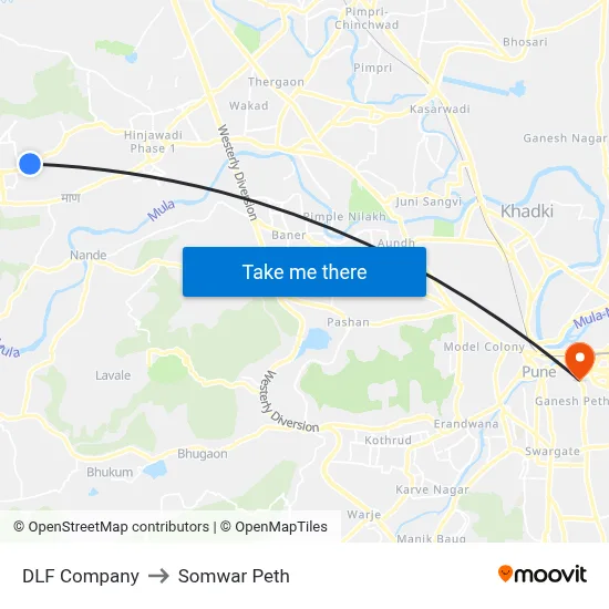 DLF Company to Somwar Peth map