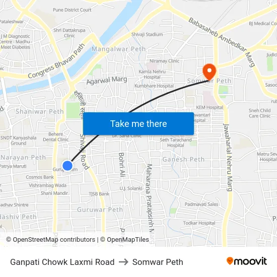 Ganpati Chowk Laxmi Road to Somwar Peth map