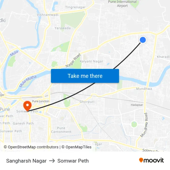 Sangharsh Nagar to Somwar Peth map