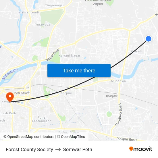 Forest County Society to Somwar Peth map