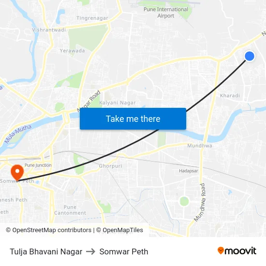 Tulja Bhavani Nagar to Somwar Peth map