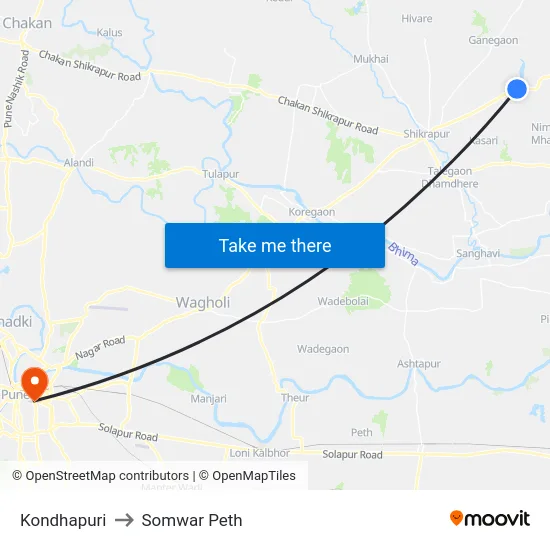 Kondhapuri to Somwar Peth map