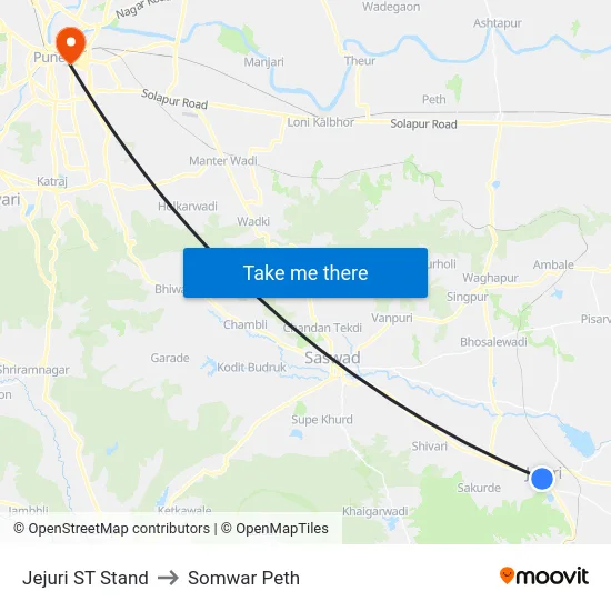 Jejuri ST Stand to Somwar Peth map