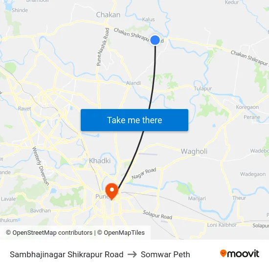 Sambhajinagar Shikrapur Road to Somwar Peth map