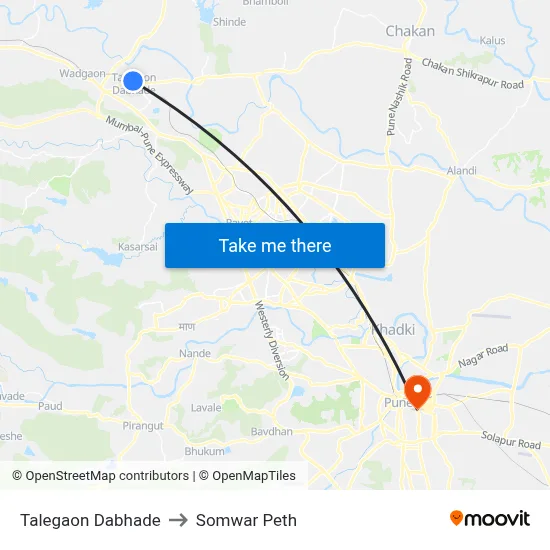 Talegaon Dabhade to Somwar Peth map