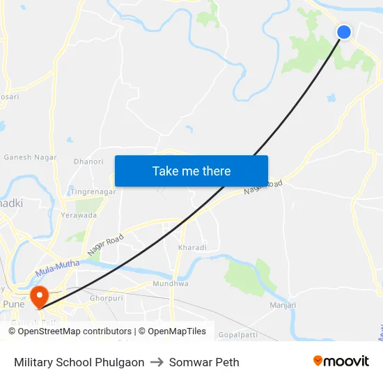 Military School Phulgaon to Somwar Peth map