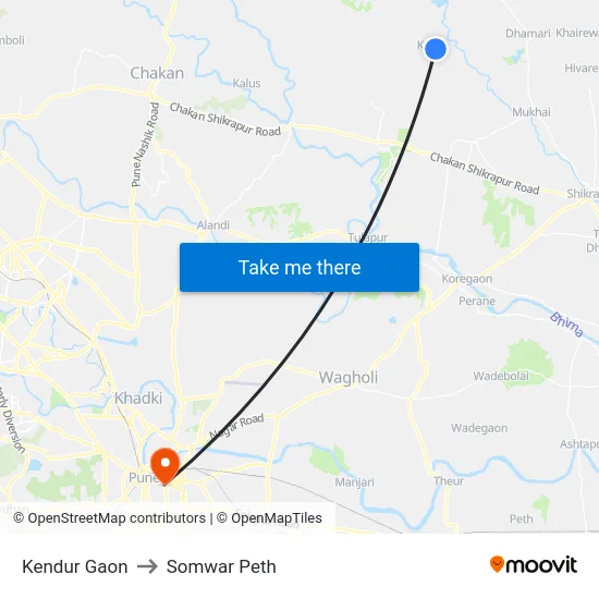 Kendur Gaon to Somwar Peth map