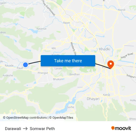 Darawali to Somwar Peth map