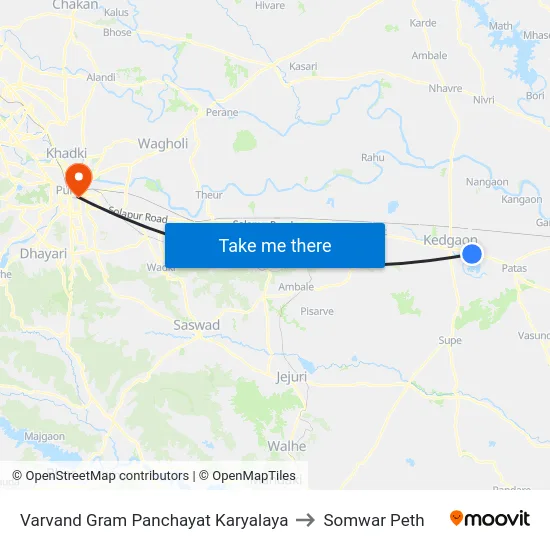 Varvand Gram Panchayat Karyalaya to Somwar Peth map