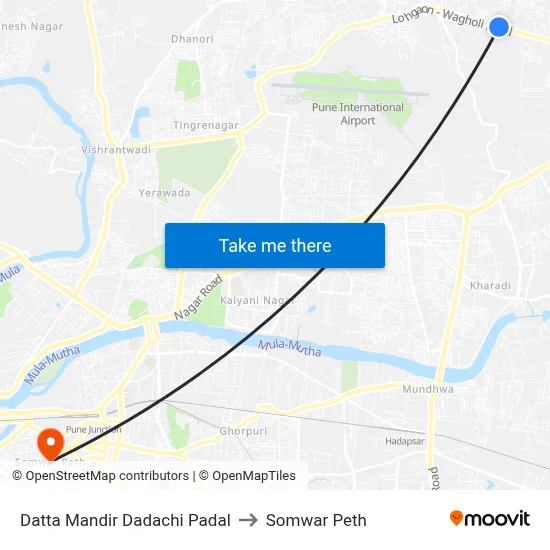 Datta Mandir Dadachi Padal to Somwar Peth map