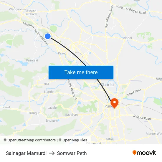 Sainagar Mamurdi to Somwar Peth map