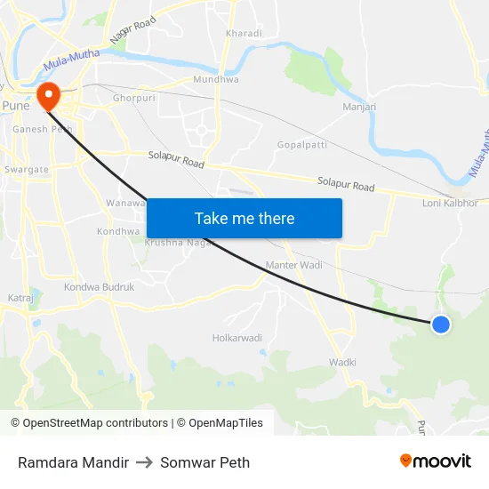 Ramdara Mandir to Somwar Peth map