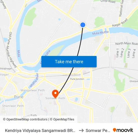 Kendriya Vidyalaya Sangamwadi BRTS to Somwar Peth map