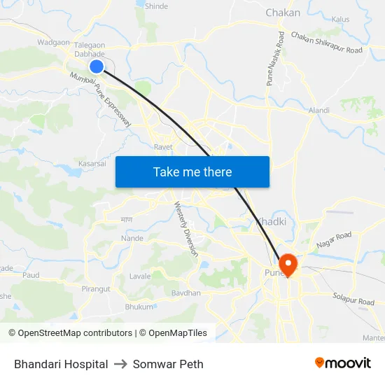 Bhandari Hospital to Somwar Peth map