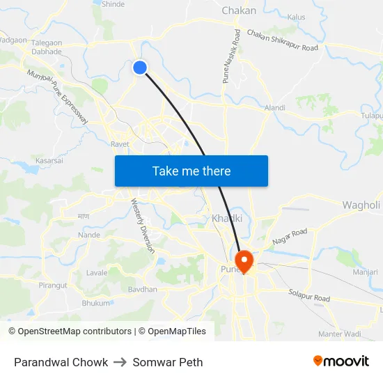 Parandwal Chowk to Somwar Peth map