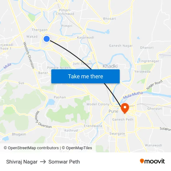 Shivraj Nagar to Somwar Peth map