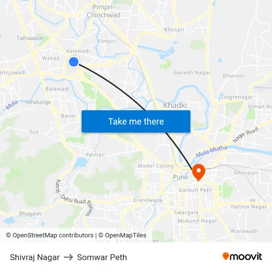Shivraj Nagar to Somwar Peth map
