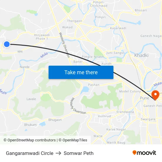 Gangaramwadi Circle to Somwar Peth map