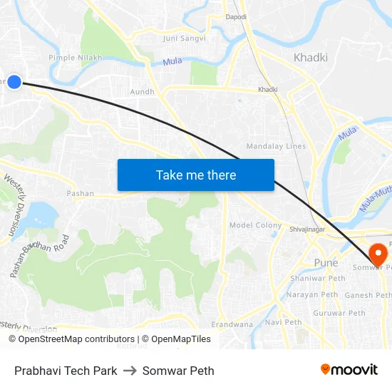 Prabhavi Tech Park to Somwar Peth map