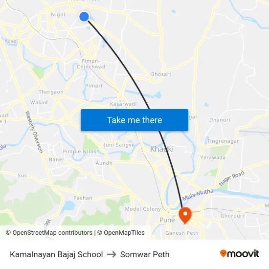 Kamalnayan Bajaj School to Somwar Peth map