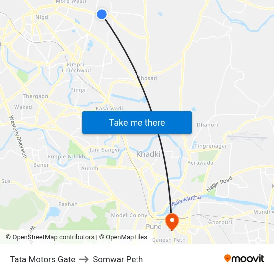 Tata Motors Gate to Somwar Peth map