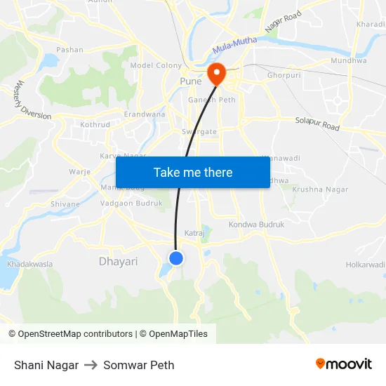 Shani Nagar to Somwar Peth map