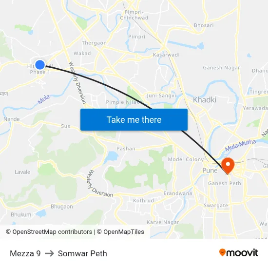 Mezza 9 to Somwar Peth map
