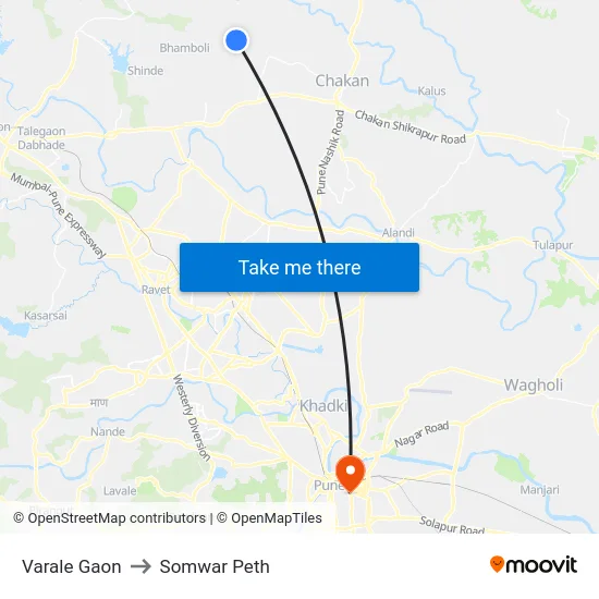 Varale Gaon to Somwar Peth map