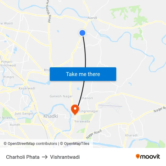 Charholi Phata to Vishrantwadi map