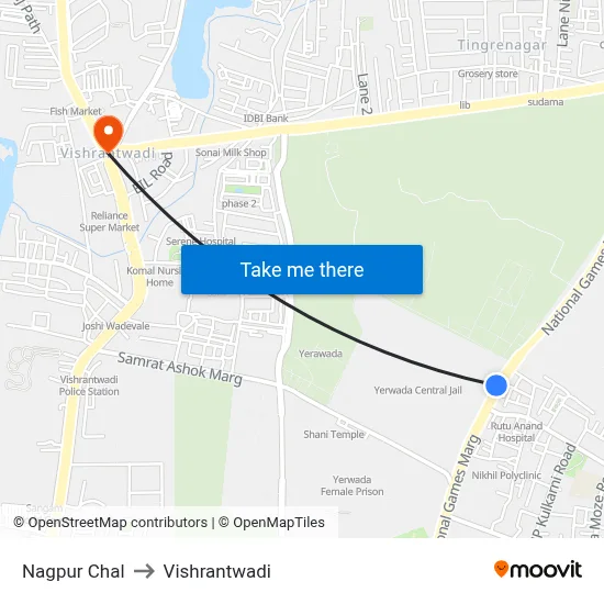 Nagpur Chal to Vishrantwadi map