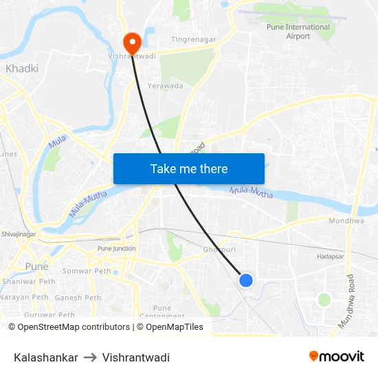 Kalashankar to Vishrantwadi map