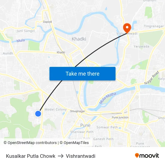 Kusalkar Putla Chowk to Vishrantwadi map