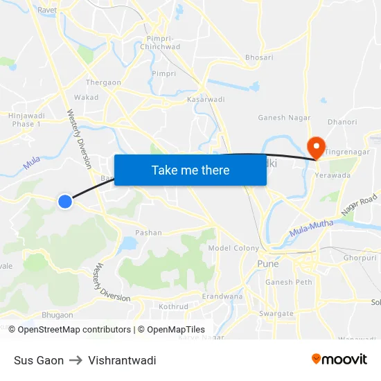 Sus Gaon to Vishrantwadi map