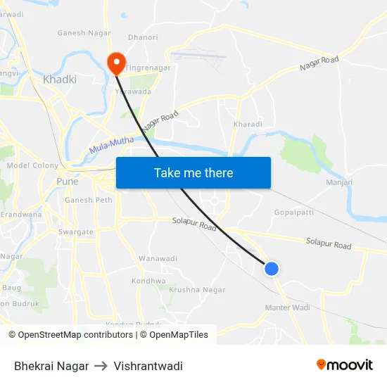 Bhekrai Nagar to Vishrantwadi map