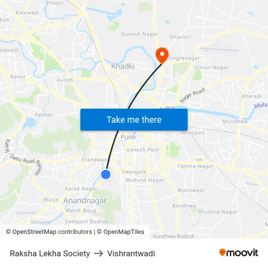 Raksha Lekha Society to Vishrantwadi map