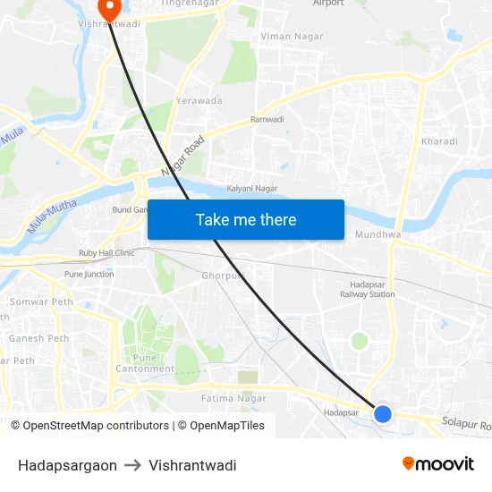 Hadapsargaon to Vishrantwadi map